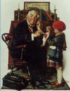 Norman Rockwell, the doctor and the doll, 1929
