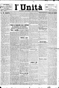 La prima pagina de L'Unità, 12 febbraio 1924